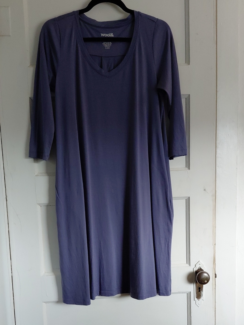 Willow Swing Dress Purple Sage Lavender-Blue V-Neck Women’s Dress